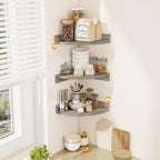 Corner Shelves 3-Pack for Bathroom & Kitchen, Space-Saving Floating Corner Wall - Image 2