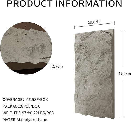 3D Faux Stone Wall Panels, Lightweight & Waterproof Accent Marble Rock Skin - Image 2