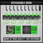 SWANLAKE Plastic 64 Inch Adjustable Storage System, Wall Mounted Hooks Tool - Image 2