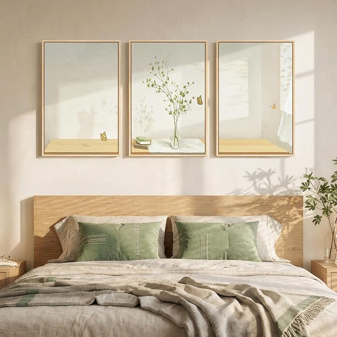 Framed Botanical Neutral 3 Piece Wall Art - Image 4