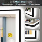 72x36 Black Framed LED Bathroom Mirror - Image 9