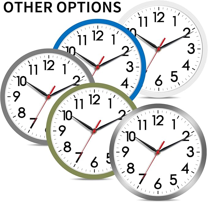 AKCISOT Wall Clock, Modern Small Wall Clocks Battery Operated 8 Inch, Silent - Image 3