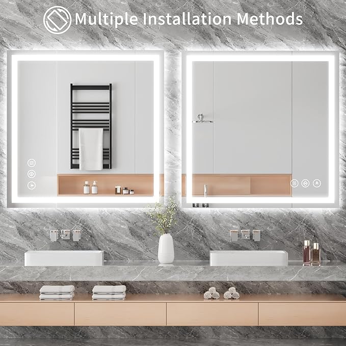 Koonmi 36"x36" LED Mirror for Bathroom, 90CRI Anti-Fog Vanity Mirror - Image 6