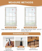 32''W X 72''H Cordless Bamboo Roman Shades - Image 4