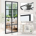 DUMOS Wall Mirror 24" x 36", Rectangle Window Pane Decorative Mirror, Metal - Image 2