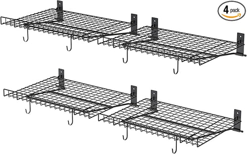 4 Pack Foldable Wall Shelf, Wall Mounted Garage Storage Shelves, Heavy Duty by Riciakik