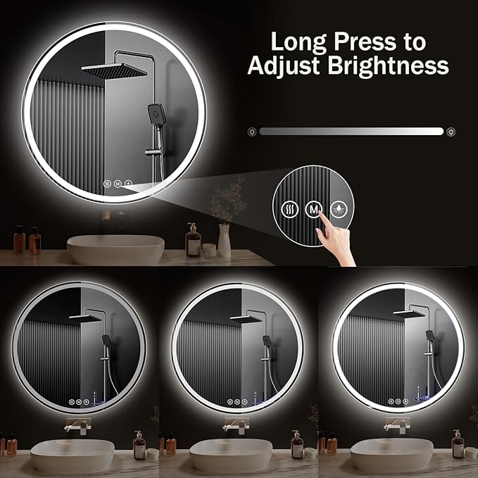 LED Bathroom Mirror 26 Inch Round Bathroom Mirror - Image 7