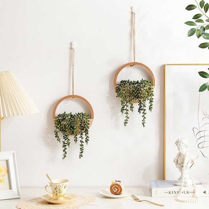 Artificial Hanging Plants Hanging Planter Fake Succulents Artificial String of - Image 7