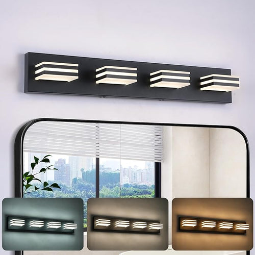 4-Light LED Black Vanity Lights by BrightUpHomeWithLight