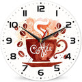 Watercolor Coffee Cup Wall Clock by DEMACYA