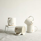 COLLECTIVE HOME - Monogram Ceramic Mugs, 15 oz Golden Initial Coffee Cups, Elegant Alphabet Tea Mugs, Elegant Personalized Mug with Gift Box, Luxurious Cups for Office and Home (c)
