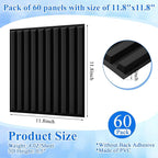 Nuanchu 60 Pcs 3D Slat Wall Panels, Paintable Waterproof Textured Tiles - Image 2