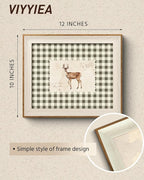 VIYYIEA Framed Wall Art for Living Room, Sika Deer Stamp Canvas Prints - Image 2
