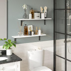 DINZI LVJ Long Wall Shelves, 23.6 Inch Wall Mounted Shelves Set of 2, - Image 2