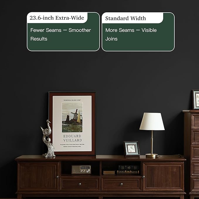 Dimoon 118''x23.6'' Peel and Stick Wallpaper Black Contact Paper - Image 3