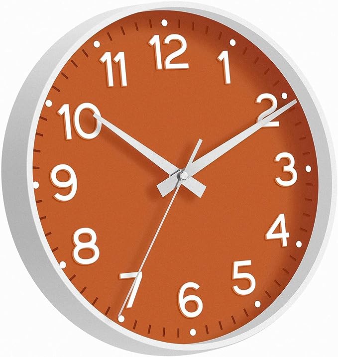 Roymnie Wall Clock 10 Inch Silent Wall Clocks Battery Operated-Modern Non - Image 8