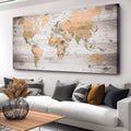 canvas Wall Art 20“x40 lagre map of the world Painting Ready to Hang Framed by ZEYDRT