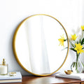 SCWF-GZ 20" Round Mirror Circle Wall Mounted Hanging or Against Wall Metal by SCWF-GZ