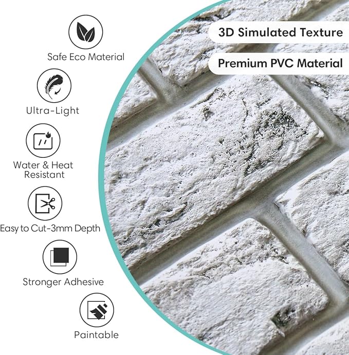 Commomy Faux Brick Peel and Stick Wall Panels - Image 4