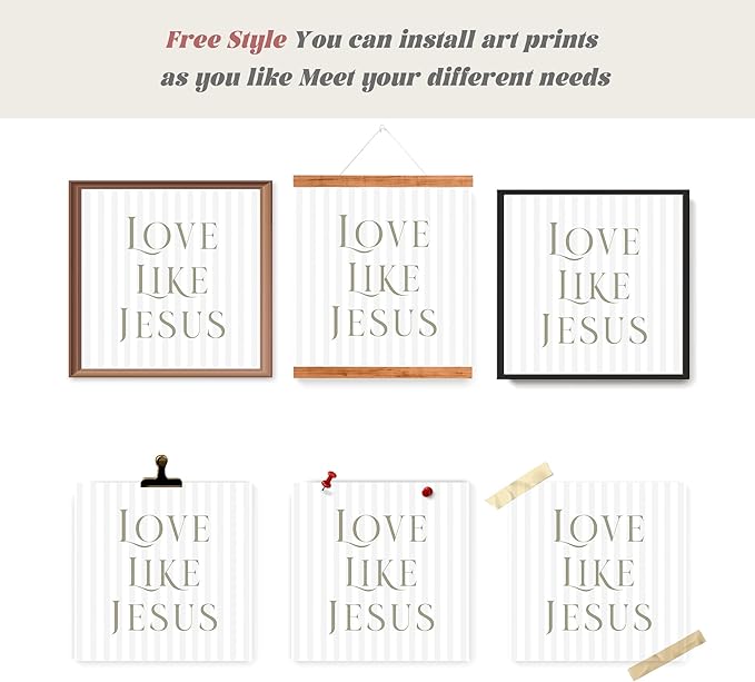 LARTSFRO Coquette Beige Bow Jesus Wall Art Decor Posters, Inspirational Bible - Image 4