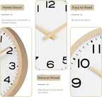 AKCISOT Wall Clock 12 Inch, Boho Office Wall Clocks Battery Operated Non Ticking - Image 5