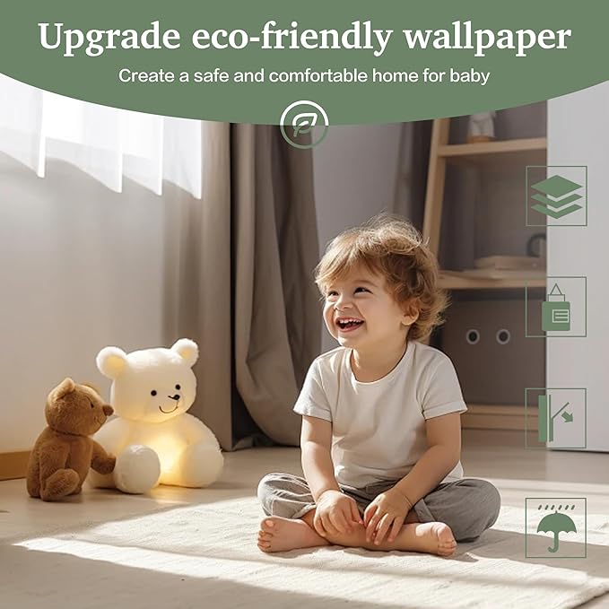 Dimoon 17.3''x78.7''Peel and Stick Wallpaper Light Green Contact Paper - Image 3