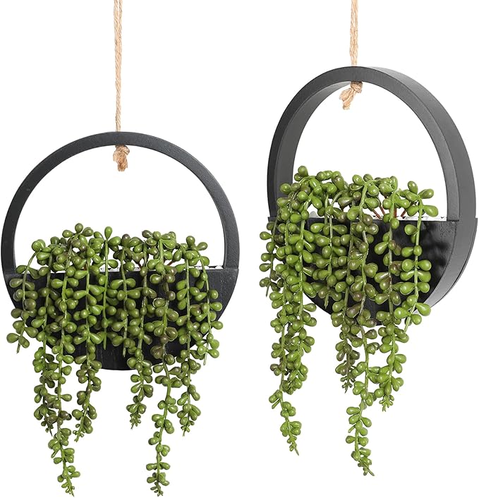 Artificial Hanging Plants Hanging Planter Fake Succulents Artificial String of by Hobyhoon