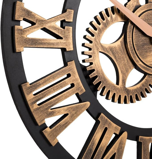 28" Industrial Steampunk Vintage Retro Home Decor Wall Clock *Note: Decorative - Image 2