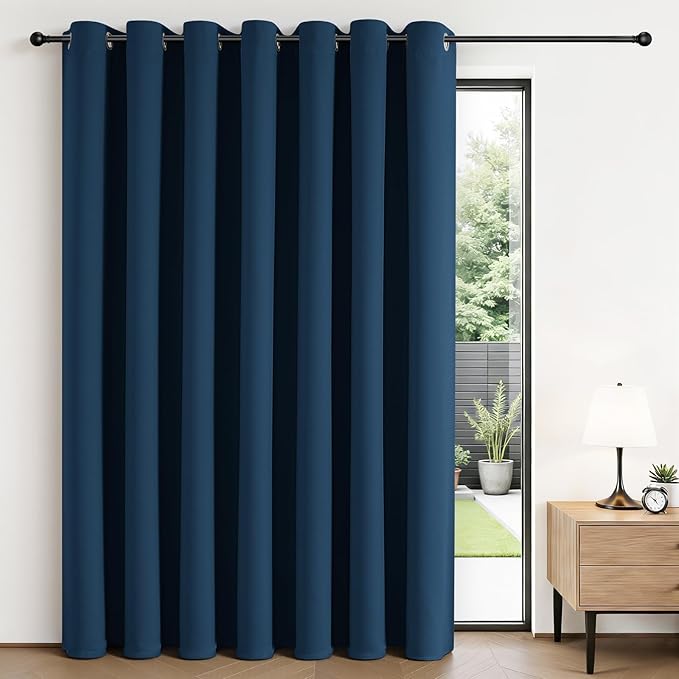 Joydeco Blackout Patio Sliding Door Curtains 108 Inches Long, Grommet Privacy by JOYDECO