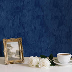 17.7" x 317" Blue Velvet Fabric Wallpaper Peel and Stick Velvet Wallpaper - Image 6