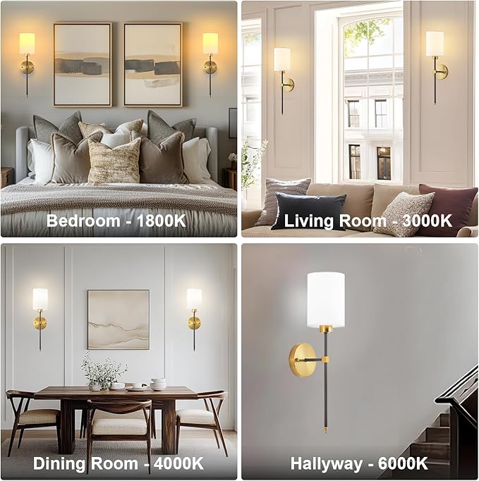 Battery Operated Wall Sconce Set of Two, Wireless Rechargeable Wall Light - Image 8