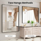 LOAAO Black Bathroom Mirror 48"X40" - Image 4