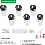 6 Pack White Hanging Planter Pots Self Watering Vertical Garden Wall Mount - Image 6