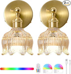 Vintage Battery Operated Wall Sconces - 5000mAh Rechargeable Dimmable Lights - by BlesULuk