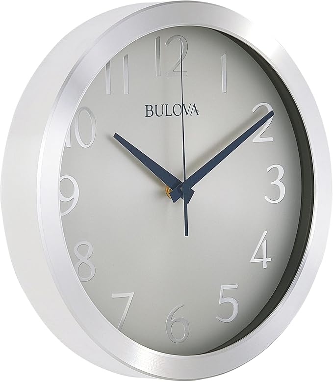 Bulova Winston Wall Clock C4844 | 10" Diameter | Metal Design by BulovaCorporation