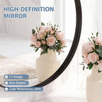 DUMOS 20-Inch Round Wall Mirror, Bathroom Wall Circle Mirror - Image 3