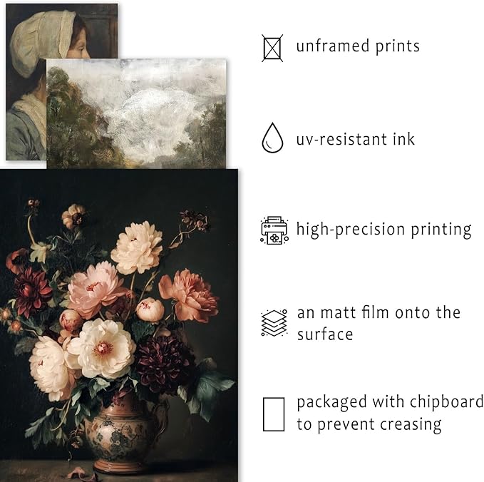 ANERZA 16 PCS Vintage Wall Art Decor, Moody Victorian Gothic Dark Academia - Image 3