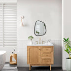 Asymmetrical Mirror for Wall Irregular Oval Wood Frame Modern Unique Wall - Image 6