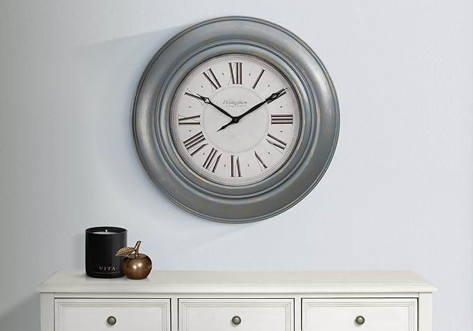 Monarch Specialties I 9028 Clocks, Large Oversized, Wall Clock, Antique Blue - Image 2