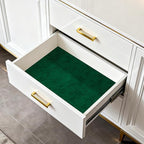 Green Crushed Velvet Fabric Wallpaper Peel and Stick Green Felt Drawer Liner - Image 5