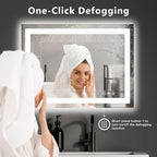 DUMOS 28.1"x36.1" LED Bathroom Mirror, Smart Anti-Fog Bathroom Vanity Mirror - Image 3