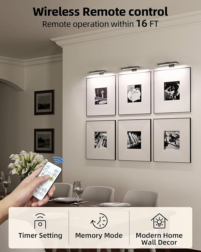 EZVALO Picture Light for Wall, Rechargeable 2400mAh Battery Lights Wireless - Image 2