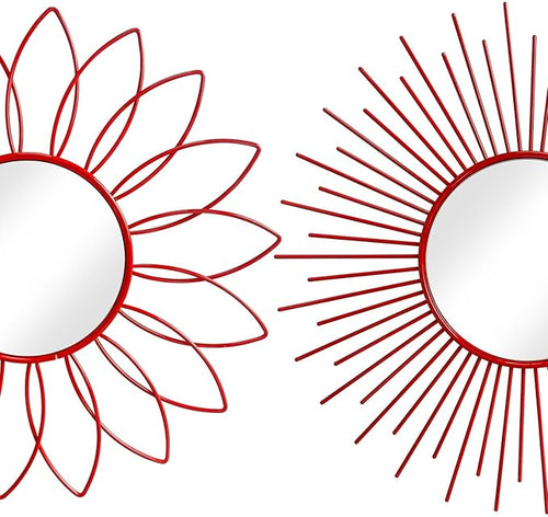 3 Pack Metal Mirrors for Wall Sunburst Wall Mirrors Home Décor Decorative - Image 2