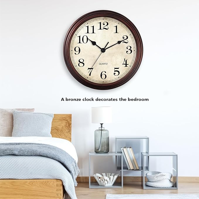 Wall Clock, 9 Inch Silent Non Ticking Classic Battery Operated Clocks, - Image 6