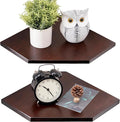 Corner Wall Shelves, Corner Floating Shelves Set of 2 Solid Oak Wood Display by Coamily