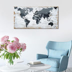 lagre size 36inchx71inch world map Canvas Wall Art Black Wall Decor Office Map - Image 5