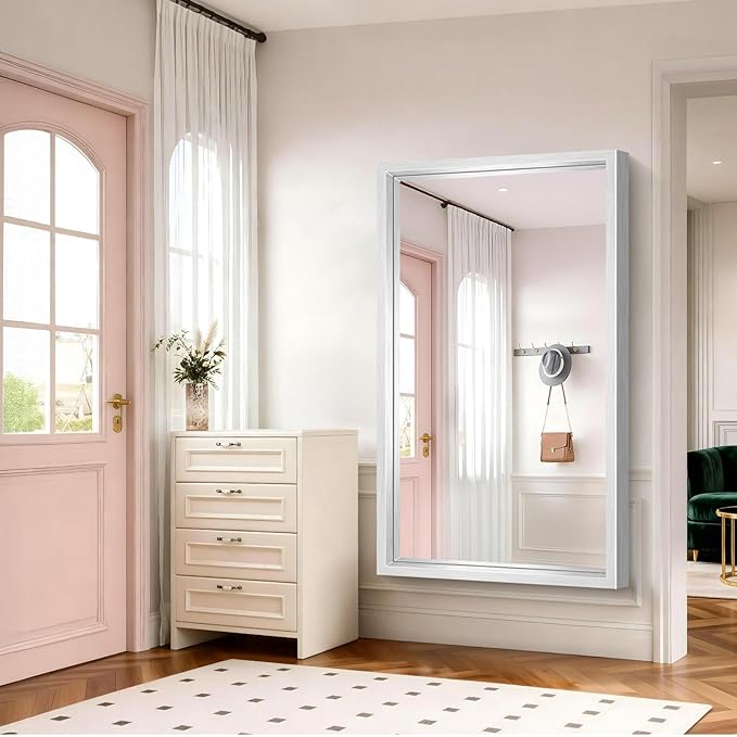 60x36 Inch Brushed Silver Bathroom Mirror, Large Rectangular Mirror - Image 9