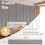 4 Pack Wood Panels for Wall, 106.3" × 11" Wood Slat Acoustic Panels for Wall - Image 2