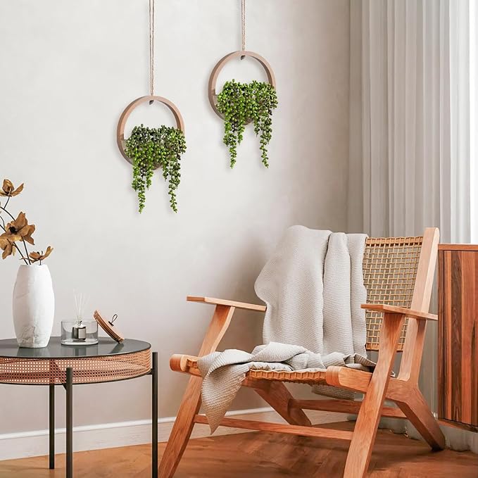 Artificial Hanging Plants Hanging Planter Fake Succulents Artificial String of - Image 9