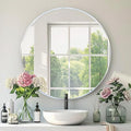 Circle Silver Mirror, Round Mirror 18 inch, Circle Wall Mirrors Metal Frame by Mfring